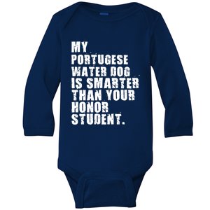 My Portugese Water Doggo Dog Is Smarter Adc096c Gift Baby Long Sleeve Bodysuit