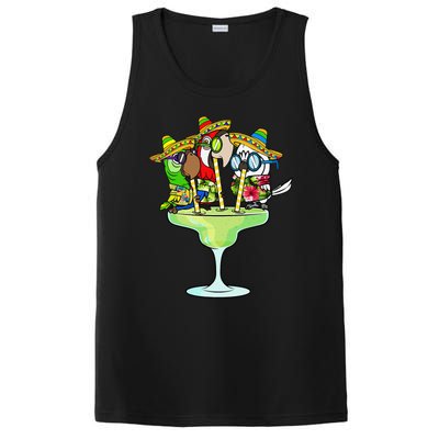 Macaw Parrots With Sombreros Cinco De Mayo Margarita Bird PosiCharge Competitor Tank