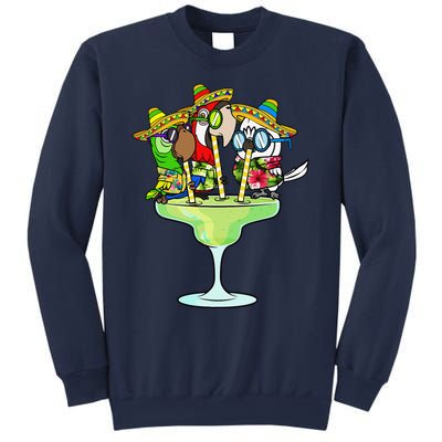 Macaw Parrots With Sombreros Cinco De Mayo Margarita Bird Sweatshirt