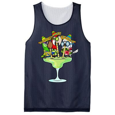 Macaw Parrots With Sombreros Cinco De Mayo Margarita Bird Mesh Reversible Basketball Jersey Tank