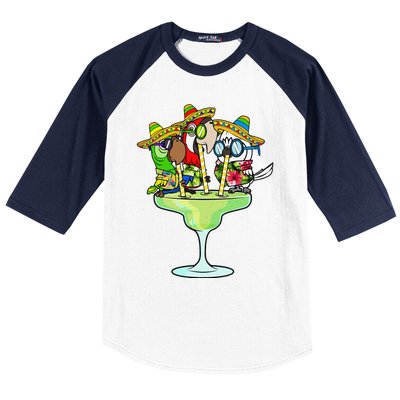 Macaw Parrots With Sombreros Cinco De Mayo Margarita Bird Baseball Sleeve Shirt