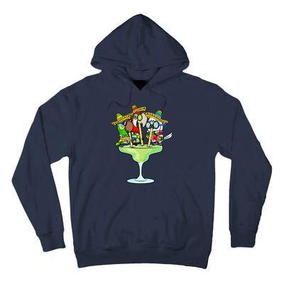 Macaw Parrots With Sombreros Cinco De Mayo Margarita Bird Tall Hoodie