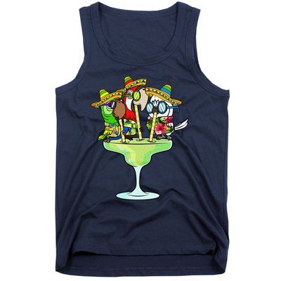 Macaw Parrots With Sombreros Cinco De Mayo Margarita Bird Tank Top