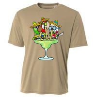 Macaw Parrots With Sombreros Cinco De Mayo Margarita Bird Cooling Performance Crew T-Shirt