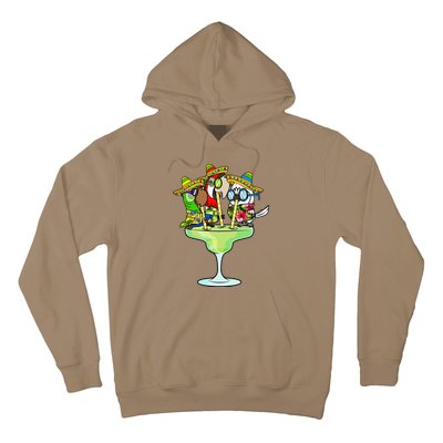 Macaw Parrots With Sombreros Cinco De Mayo Margarita Bird Hoodie