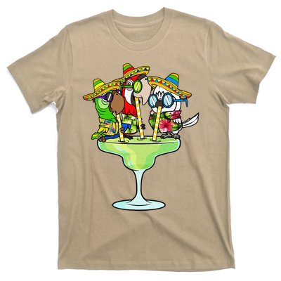 Macaw Parrots With Sombreros Cinco De Mayo Margarita Bird T-Shirt