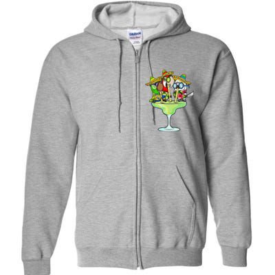 Macaw Parrots With Sombreros Cinco De Mayo Margarita Bird Full Zip Hoodie