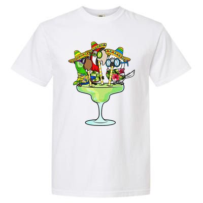 Macaw Parrots With Sombreros Cinco De Mayo Margarita Bird Garment-Dyed Heavyweight T-Shirt