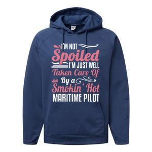 Maritime Pilot Wife Friend Gift Taken By A Gift Performance Fleece Hoodie