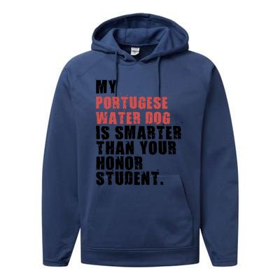 My Portugese Water Doggo Dog Is Smarter Adc096c Gift Performance Fleece Hoodie