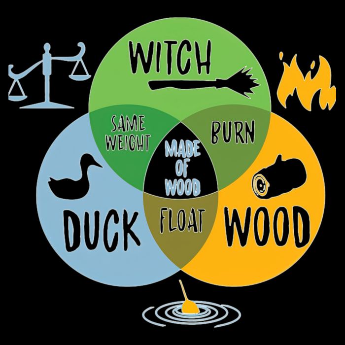Monty Python Witch Duck Wood Flat Bill Trucker Hat