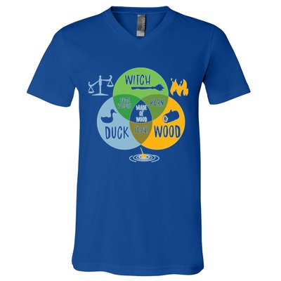 Monty Python Witch Duck Wood V-Neck T-Shirt