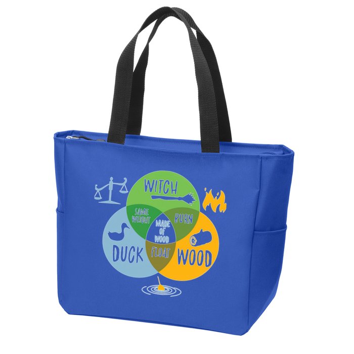 Monty Python Witch Duck Wood Zip Tote Bag