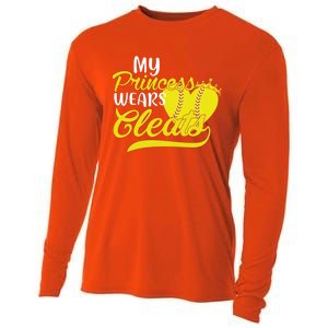 My Princess Wears Cleats Softball Dad Mom Baseball Player Great Gift Cooling Performance Long Sleeve Crew