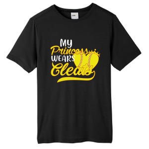 My Princess Wears Cleats Softball Dad Mom Baseball Player Great Gift Tall Fusion ChromaSoft Performance T-Shirt