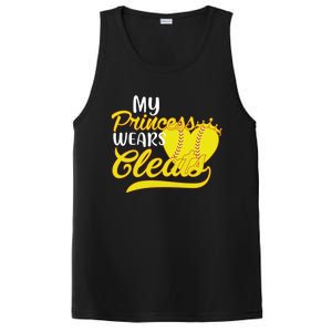 My Princess Wears Cleats Softball Dad Mom Baseball Player Great Gift PosiCharge Competitor Tank