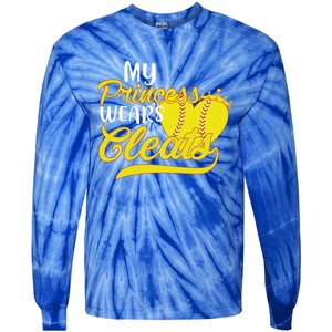 My Princess Wears Cleats Softball Dad Mom Baseball Player Great Gift Tie-Dye Long Sleeve Shirt