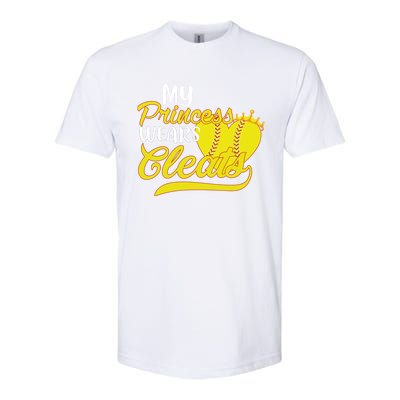 My Princess Wears Cleats Softball Dad Mom Baseball Player Great Gift Softstyle CVC T-Shirt