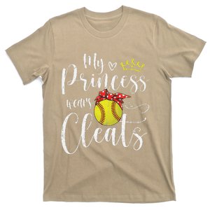 My Princess Wears Cleats Funny Baseball Softball Mothers Mom T-Shirt