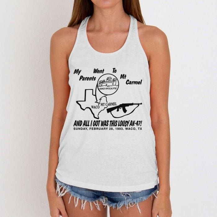 My Parents Went To Mt Carmel And All I Got Was This Lousy Ak47 Women's Knotted Racerback Tank