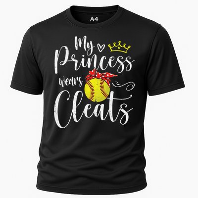 My Princess Wears Cleats Funny Baseball Softball Mothers Mom Cooling Performance Crew T-Shirt