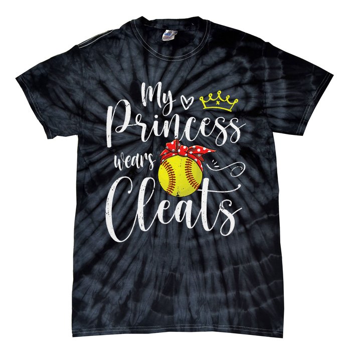 My Princess Wears Cleats Funny Baseball Softball Mothers Mom Tie-Dye T-Shirt