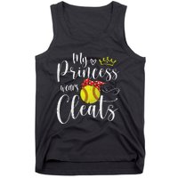 My Princess Wears Cleats Funny Baseball Softball Mothers Mom Tank Top