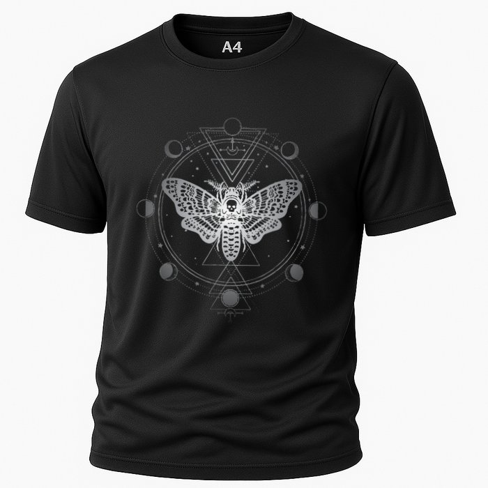 Moon Phases With Moth Blackcraft Clothing Cooling Performance Crew T-Shirt