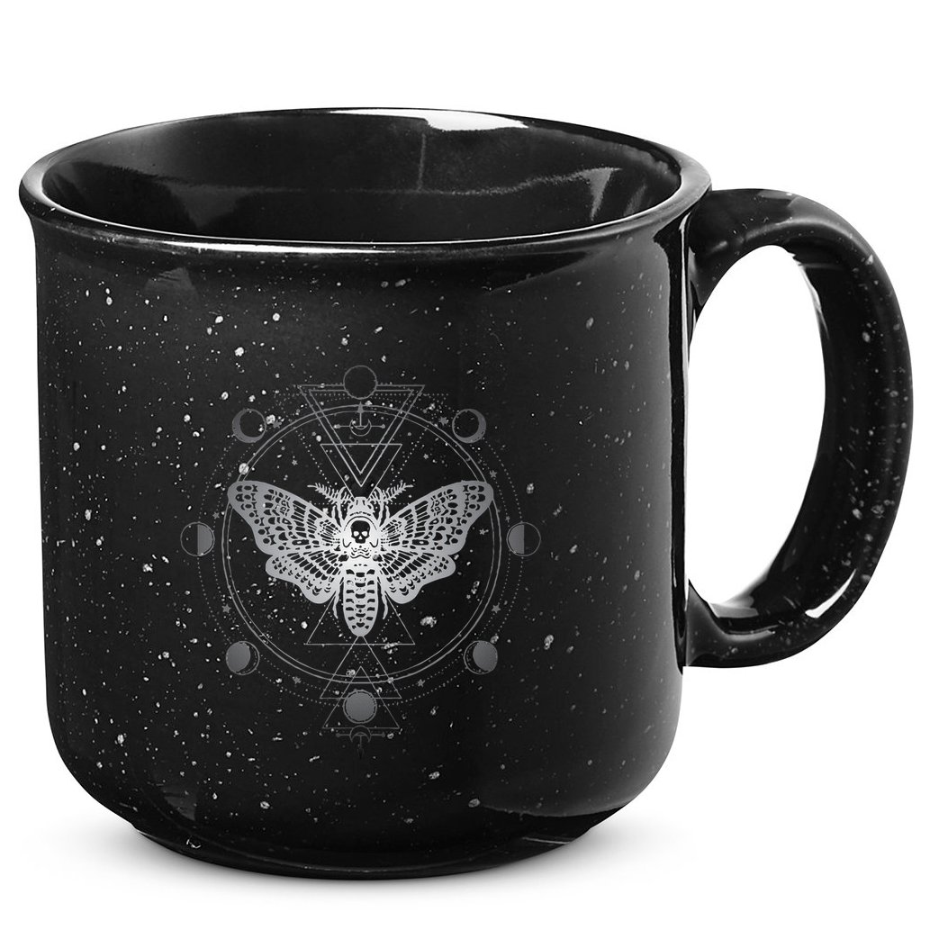 Moon Phases With Moth Blackcraft Clothing 15oz Campfire Ceramic Mug