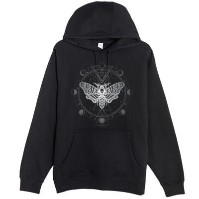 Moon Phases With Moth Blackcraft Clothing Premium Pullover Hoodie