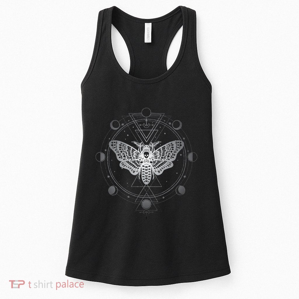 Moon Phases With Moth Blackcraft Clothing Womens Tank Top