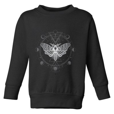 Moon Phases With Moth Blackcraft Clothing Toddler Sweatshirt