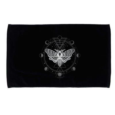 Moon Phases With Moth Blackcraft Clothing Microfiber Hand Towel