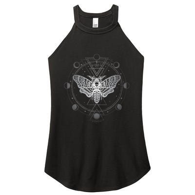 Moon Phases With Moth Blackcraft Clothing Women's Perfect Tri Rocker Tank