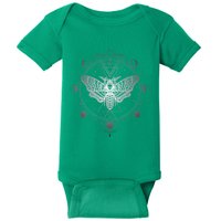Moon Phases With Moth Blackcraft Clothing Baby Bodysuit