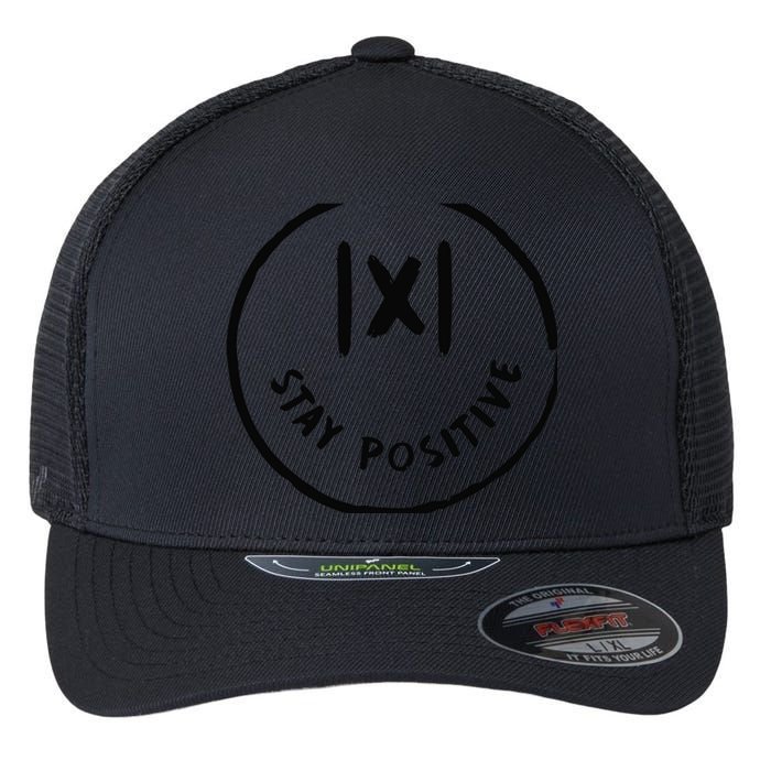 Math Positive X Funny Math Flexfit Unipanel Trucker Cap