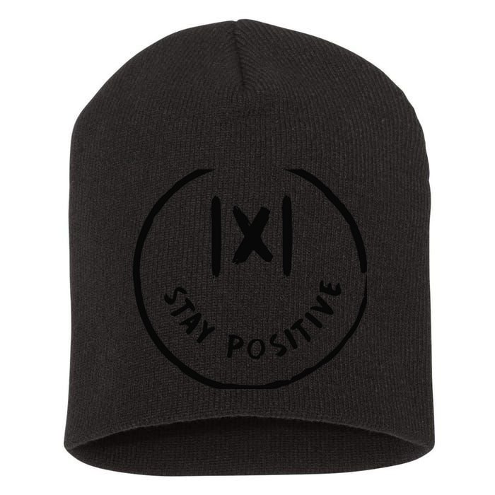 Math Positive X Funny Math Short Acrylic Beanie