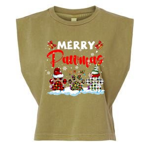 Merry Pawmas Xmas Elf Reindeer Santa Plaid Leopard Dog Paws Great Gift Garment-Dyed Women's Muscle Tee