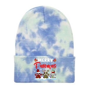 Merry Pawmas Xmas Elf Reindeer Santa Plaid Leopard Dog Paws Great Gift Tie Dye 12in Knit Beanie