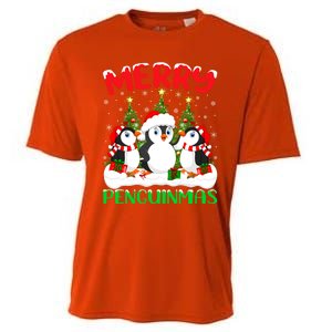 Merry Penguinmas Xmas Tree Lights Santa Penguin Christmas Great Gift Cooling Performance Crew T-Shirt