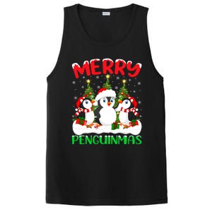 Merry Penguinmas Xmas Tree Lights Santa Penguin Christmas Great Gift PosiCharge Competitor Tank