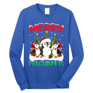 Merry Penguinmas Xmas Tree Lights Santa Penguin Christmas Great Gift Long Sleeve Shirt