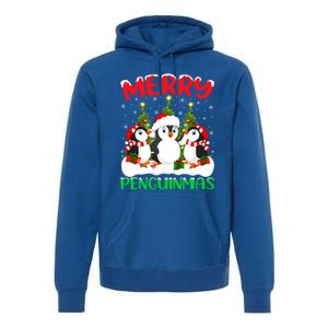 Merry Penguinmas Xmas Tree Lights Santa Penguin Christmas Great Gift Premium Hoodie