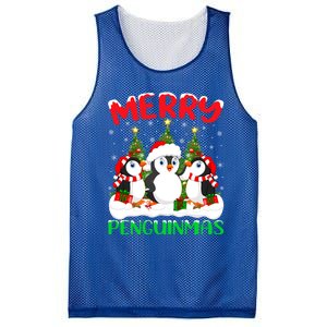 Merry Penguinmas Xmas Tree Lights Santa Penguin Christmas Great Gift Mesh Reversible Basketball Jersey Tank