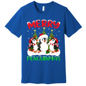 Merry Penguinmas Xmas Tree Lights Santa Penguin Christmas Great Gift Premium T-Shirt