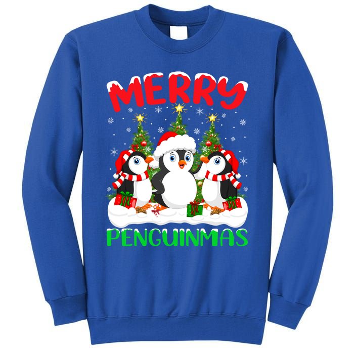 Merry Penguinmas Xmas Tree Lights Santa Penguin Christmas Great Gift Tall Sweatshirt