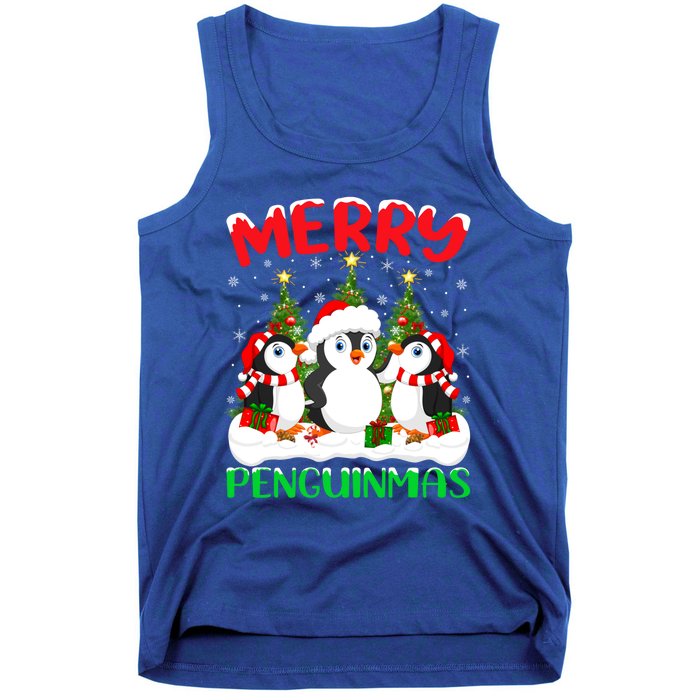 Merry Penguinmas Xmas Tree Lights Santa Penguin Christmas Great Gift Tank Top