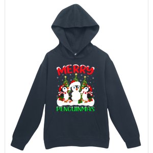 Merry Penguinmas Xmas Tree Lights Santa Penguin Christmas Great Gift Urban Pullover Hoodie