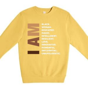 Melanin Queen Afro American Black Cool Gift Premium Crewneck Sweatshirt