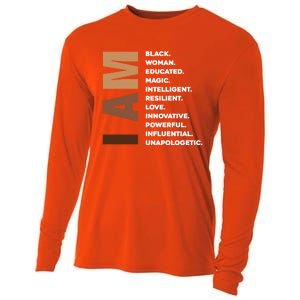 Melanin Queen Afro American Black Cool Gift Cooling Performance Long Sleeve Crew